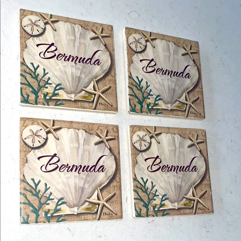 Bermuda Themed‎ Wall Decor Tiles - Set of 4